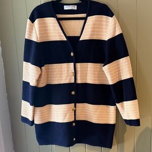 Wool Jaeger Striped Women's Sweater Sz L/XL